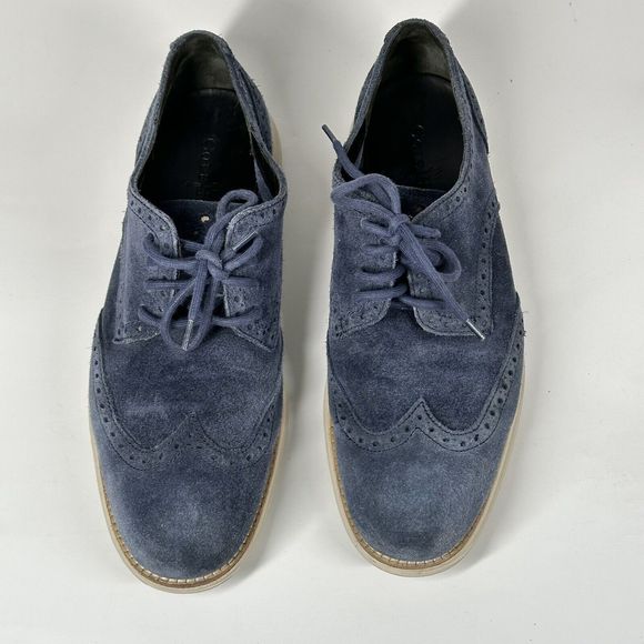 Cole Haan LunarGrand Wing Tip Oxford C10227 Navy Blue Suede Men’s Size 8.5 main image 8